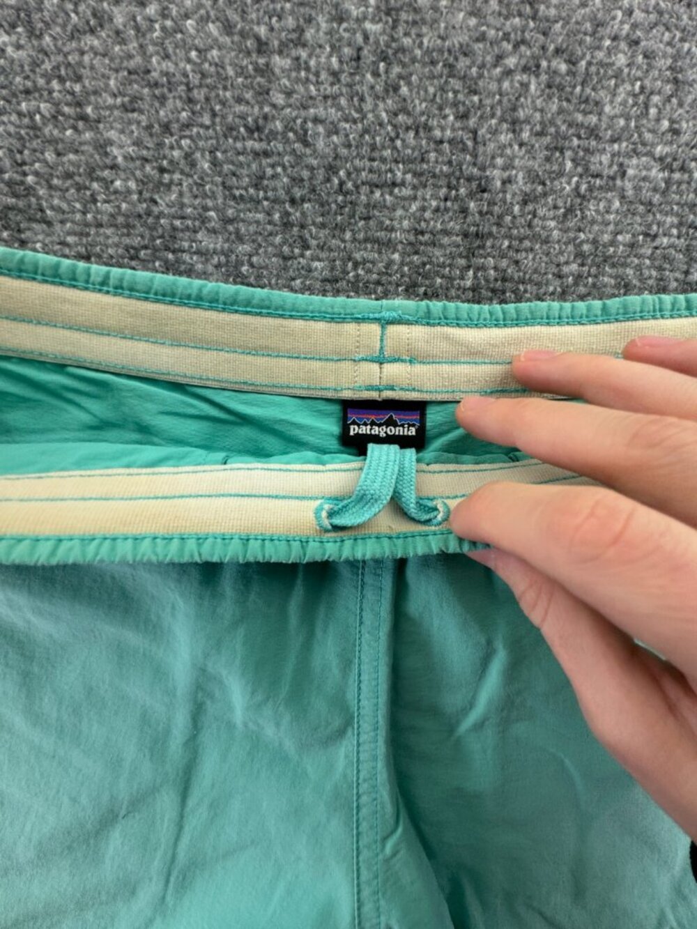Patagonia Women Casual Outdoors Hiking Shorts Bottoms Elastic Medium Blue - Picture 6 of 16